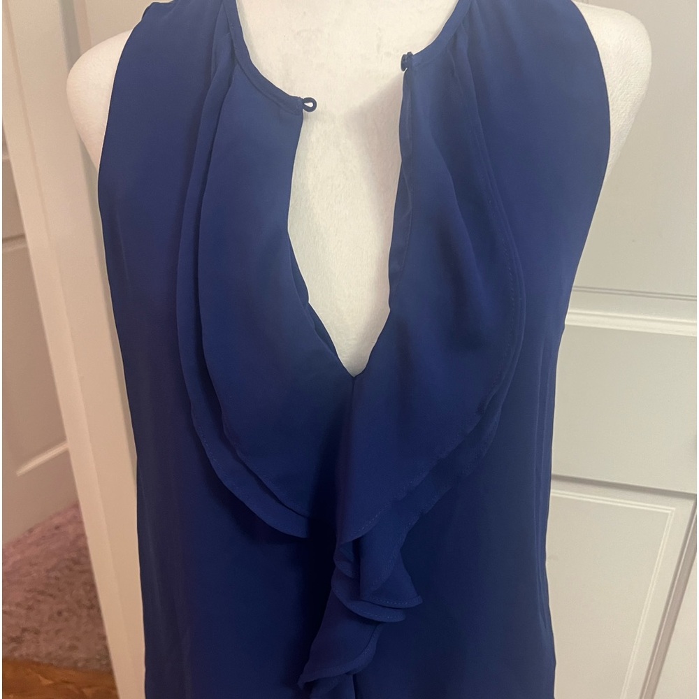 Zara Trafaluc ruffle front sleeveless top